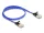 Delock RJ45 lapos hálózati kábel fonott borítással Cat.6A U/FTP 0,5 m, kék (DL-80382)