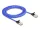 Delock RJ45 lapos hálózati kábel fonott borítással Cat.6A U/FTP 2 m, kék (DL-80384)