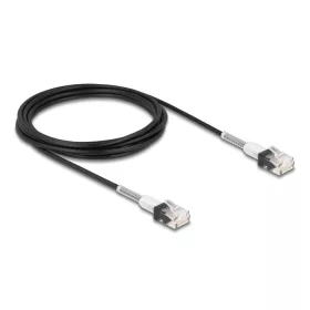   Delock RJ45 hálózati kábel dupla hajlítás védelemmel Cat.6A UTP Slim 3 m, fekete (DL-80391)