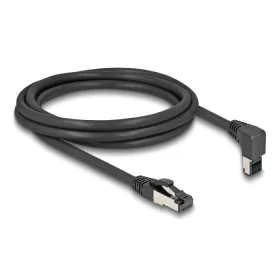   Delock RJ45 hálózati kábel Cat.8.1 S/FTP 90  fokban felfelé hajló / egyenes 2 m fekete (DL-80395)