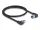 Delock RJ45 hálózati kábel Cat.6A S/FTP jobb / bal, hajlított, 0,5 m, fekete színű (DL-80420)