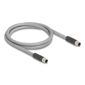   Delock M12 kábel L-kódolt 5 tűs apa - apa PUR húzóláncokhoz alkalmas 1 m szürke (DL-80532)