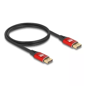 Delock DisplayPort kábel 8K 60 Hz 1 m piros fém (DL-80604)