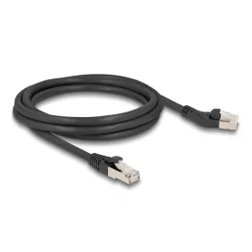   Delock RJ45 hálózati kábel Cat.6A S/FTP 45 -ben jobbra hajlított apa   egyenes apa 2 m, fekete (DL-80615)