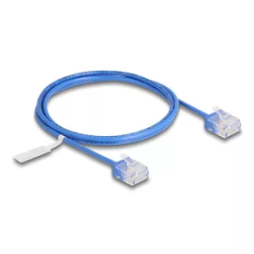   Delock RJ45 hálózati kábel Cat.6 UTP ultravékony 1 m kék rövid csatlakoztatókkal (DL-80796)