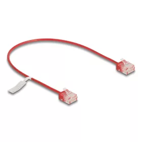   Delock RJ45 hálózati kábel Cat.6 UTP ultravékony 0,3 m piros rövid csatlakoztatókkal (DL-80800)