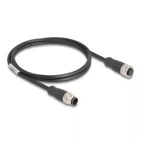   Delock Kábel M12 A kódolt 8 tűs apa - anya PVC 1 m (DL-80803)