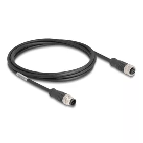   Delock Kábel M12 A kódolt 8 tűs apa - anya PVC 2 m (DL-80804)