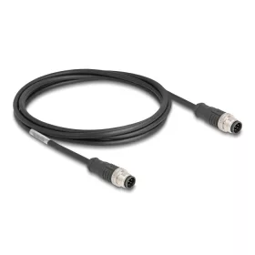   Delock Kábel M12 A kódolt 8 tűs apa - apa PVC 2 m (DL-80807)