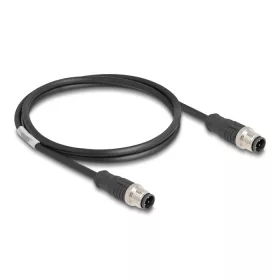   Delock Kábel M12 D kódolt 4 tűs apa - apa PVC 1 m (DL-80847)