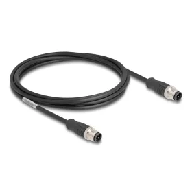   Delock Kábel M12 D kódolt 4 tűs apa - apa PVC 2 m (DL-80848)