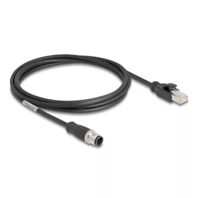   Delock Kábel M12 D kódolt 4 tűs apa - RJ45 apa PVC 2 m (DL-80851)
