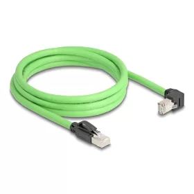   Delock RJ45 hálózati kábel Cat.6A apa - apa lefelé néző csatlakozódugóval SF/UTP alkalmas kábelvezető láncokhoz PUR (TPU) 2 m zöld (DL-80896)