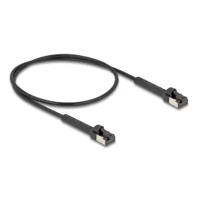   Delock RJ45 vékony hálózati kábel Cat.6A U/FTP hajlítható fekete 0,5 m hosszú (DL-80933)