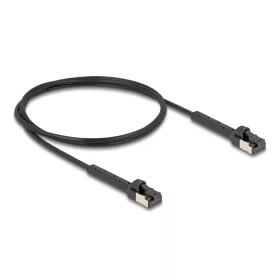   Delock RJ45 vékony hálózati kábel Cat.6A U/FTP hajlítható fekete 1 m hosszú (DL-80934)
