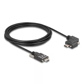   Delock USB 2.0 kábel USB Type-C  apa csatlakozó csavarokkal - USB Type-C  apa csatlakozó csavarokkal ívelt bal / jobb PD 3.0 60 W 3 m (DL-80958)