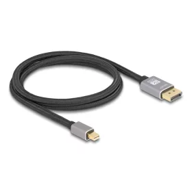   Delock Mini DisplayPort - DisplayPort-kábel 8K 60 Hz 1 m szürke fém retesz nélküli (DL-81091)