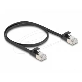   Delock RJ45 lapos patch kábelcsatlakozó a dugóhoz Cat.6A U/FTP 0,5 m fekete (DL-81162)