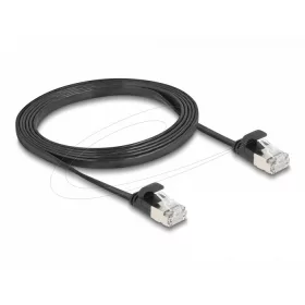   Delock RJ45 lapos patch kábelcsatlakozó a dugóhoz Cat.6A U/FTP 1,5 m fekete (DL-81164)