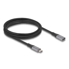   Delock USB 40 Gbps bővítő kábel USB Type-C  apa - anya PD 3.1 240 W 2 m szürke fém (DL-81202)