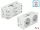 Delock 45 x 45 mm méretű, 2 modulos, bővíthető, 45  elrendezésű Easy 45 földelt hálózati csatlakozóa (DL-81325)