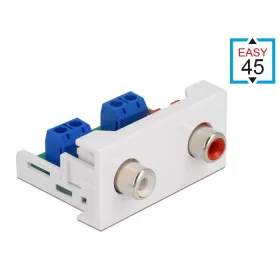   Delock Easy 45 modul, 2 x RCA anya csatlakozó, 22,5 x 45 mm (DL-81338)