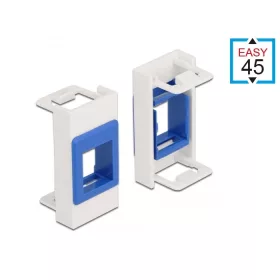   Delock Easy 45 Modul Keystone tartó 22,5 x 45 mm, fehér / kék (DL-81357)
