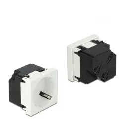   Delock 45 x 45 mm méretű, 45  elrendezésű Easy 45 földelt hálózati csatlakozóaljzat (DL-81422)