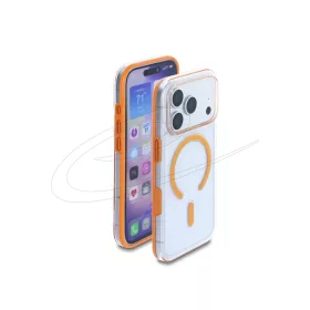   Delock Védőtok iPhone 17 Pro-hoz kompatibilis a MagSafe-fel átlátszó-narancssárga
