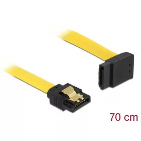   Delock SATA 6 Gb/s kábel egyenes - fölfelé 90 fok 70 cm sárga (DL-82812)