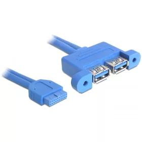   Delock USB 3.0-ás pin fejes kábel, anya > 2 x USB 3.0-A anya párhuzamos (DL-82941)