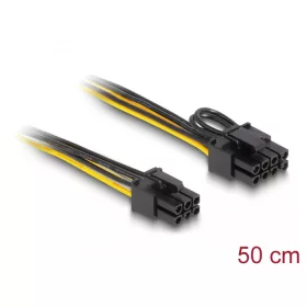   Delock Tápkábel PCI Express 6 tűs apa - PCI Express 6+2 tűs apa 50 cm (DL-83004)
