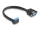 Delock Kábel USB 5 Gbps tűfejes anya 90 -ban hajlított végződéssel és 2 db.-os beépített USB 5 Gbps A-típusú anya végződéssel 50 cm (DL-83007)