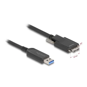   Delock Aktív optikai kábel USB 10 Gbps-A apa > USB 10 Gbps Micro-B Típusú dugó csavarokkal ellátott 5 m (DL-83211)