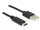 Delock USB 2.0-s kábel A-típusú csatlakozódugóval > USB C típus 2.0 csatlakozódugóval, 0,5 m, fekete (DL-83326)