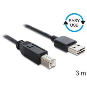   Delock EASY-USB 2.0 -A apa > USB 2.0-B apa kábel, 3 m (DL-83360)