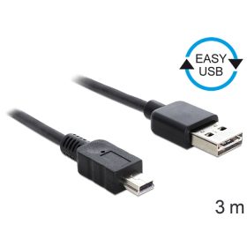  Delock EASY-USB 2.0 -A apa > USB 2.0 mini apa kábel, 3 m (DL-83364)
