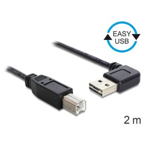   Delock EASY-USB 2.0 -A apa hajlított > USB 2.0-B apa kábel, 2 m (DL-83375)