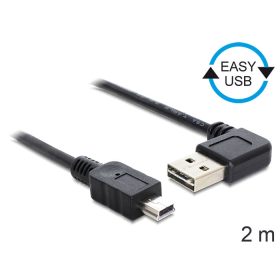  Delock EASY-USB 2.0 -A apa hajlított > USB 2.0 mini apa kábel, 2 m (DL-83379)