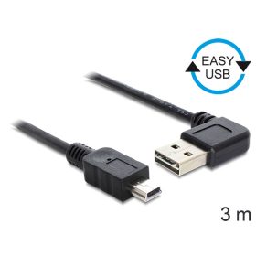   Delock EASY-USB 2.0 -A apa hajlított > USB 2.0 mini apa kábel, 3 m (DL-83380)