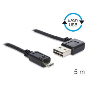   Delock EASY-USB 2.0 -A apa hajlított > USB 2.0 micro-B apa kábel, 5 m (DL-83385)