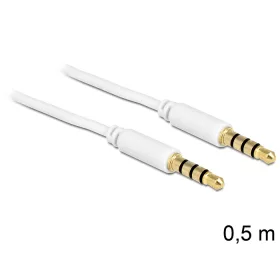   Delock sztereó kábel 3.5 mm 4 pin csatlakozó > csatlakozó, 0,5 m, fehér (DL-83439)