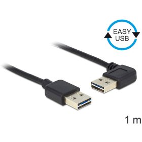   Delock EASY-USB 2.0-A apa > apa kábel, 90 -ban forgatott, 1 m (DL-83464)