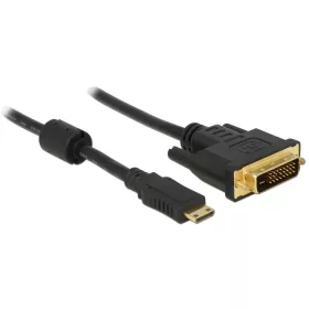  Delock HDMI-kábel Mini-C-csatlakozódugóval > DVI 24+1 csatlakozódugó 1 m (DL-83582)