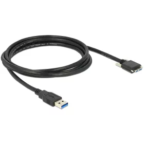   Delock Kábel USB 3.0 A típusú dugó > USB 3.0 Micro-B típusú dugó csavarokkal ellátott 2 m (DL-83598)