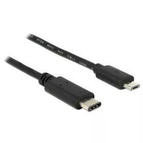   Delock Kábel USB C típus 2.0 dugó > USB 2.0 Micro-B típusú dugó 1 m fekete (DL-83602)