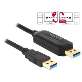   Delock 1,5 m hosszú Data Link + KM kapcsolós kábel USB 3.0 A típusú dugó > USB 3.0 A típusú dugó (DL-83647)
