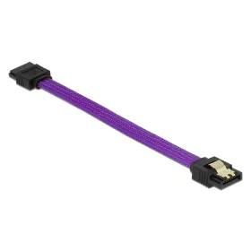   Delock SATA kábel 6 Gb/s 10 cm egyenes / egyenes fém lila Prémium (DL-83688)