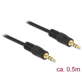   Delock Stereo Jack kábel 3.5 mm 3 pin apa > apa 0.5 m fekete (DL-83742)