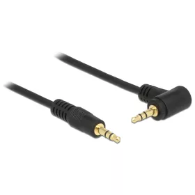   Delock sztereó jack kábel 3,5 mm-es 3 tűs apa > apa szögletes 0,5 m fekete (DL-83752)